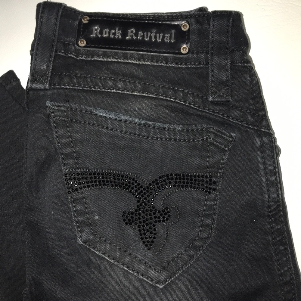 Rock Revival Distressed Black Amy Skinny Jeans